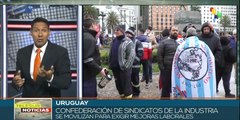 Trabajadores uruguayos de la industria convocan a paro por 24 horas