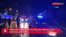 Habipler Pirinççi köy yolu sağanak yağış nedeniyle göle döndü