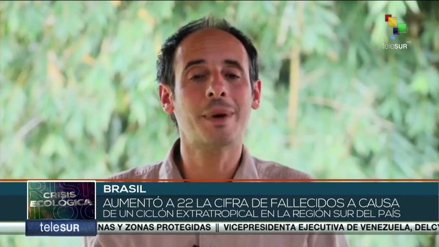 Aumenta a 22 cifra de fallecidos a causa del ciclón extratropical en la región sur de Brasil