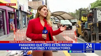 Paradero colapsado en avenida Universitaria: riesgo latente para peatones