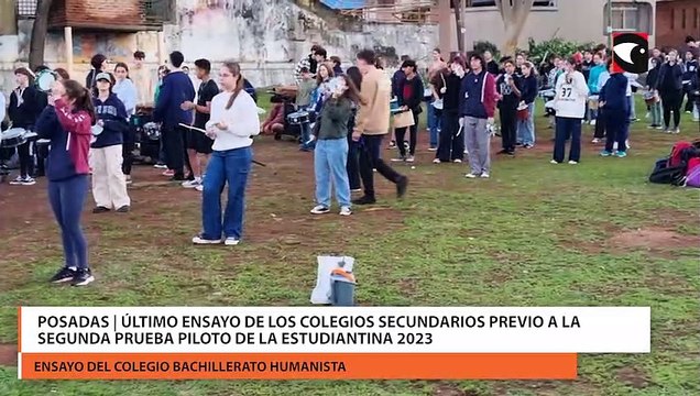 Posadas | Último ensayo de los colegios secundarios previo a la segunda prueba piloto de la estudiantina 2023