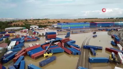 Konteynerler sürüklendi gümrük felç oldu! Selin boyutu gün ağarınca ortaya çıktı
