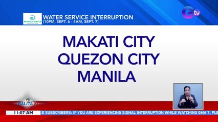 Ilang lugar sa Metro Manila at Rizal, makakaranas ng water supply interruption | BK