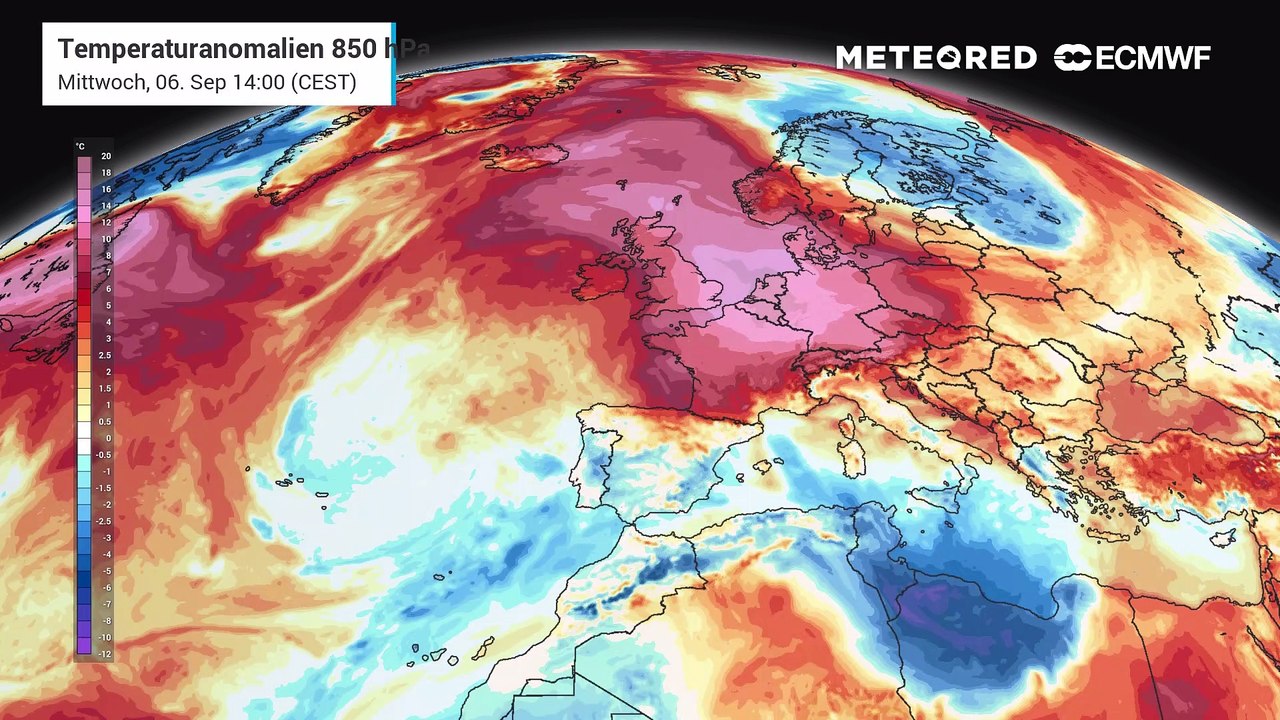 Was für eine Warmluftanomalie über Europa! Es ist für die Jahreszeit deutlich zu warm!