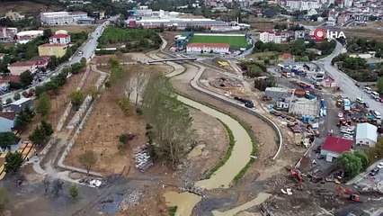 Arnavutköy'de selin bastığı mahalle havadan görüntülendi