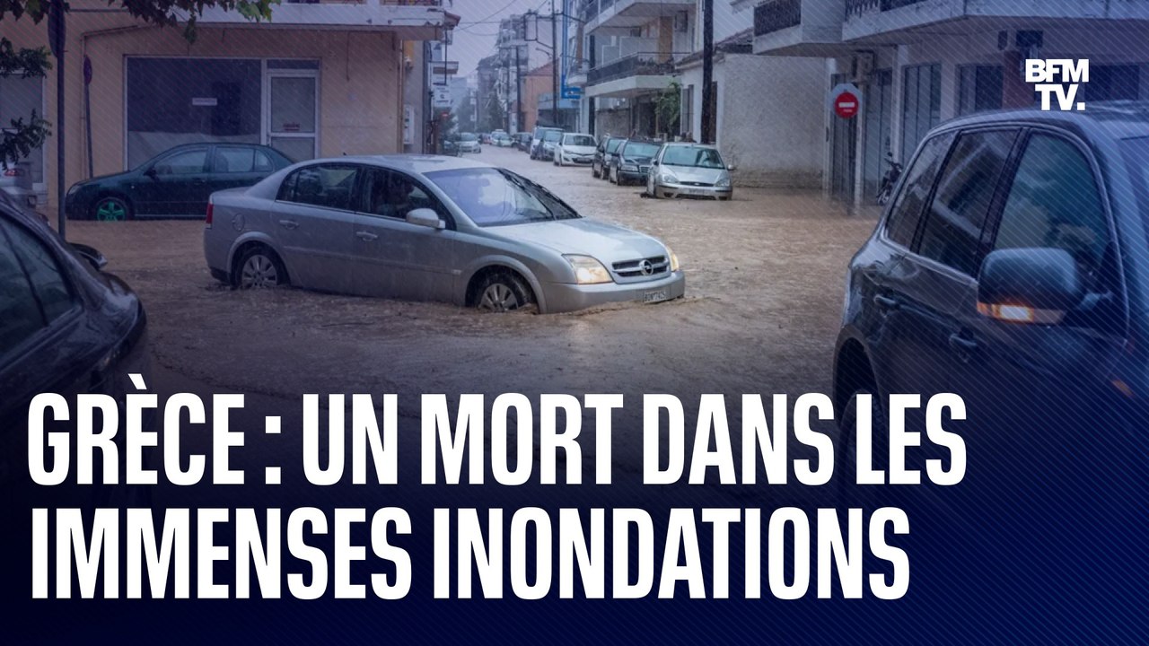 Des voitures emportées dans la mer et dans les rues: les images des inondations au centre de la Grèce