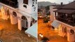 Floodwater gushes down Skiathos road as intense rain hits Greek island