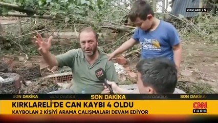 Kırklareli'nde sel felaketi! CNN TÜRK canlı yayınında gözyaşlarına boğuldu
