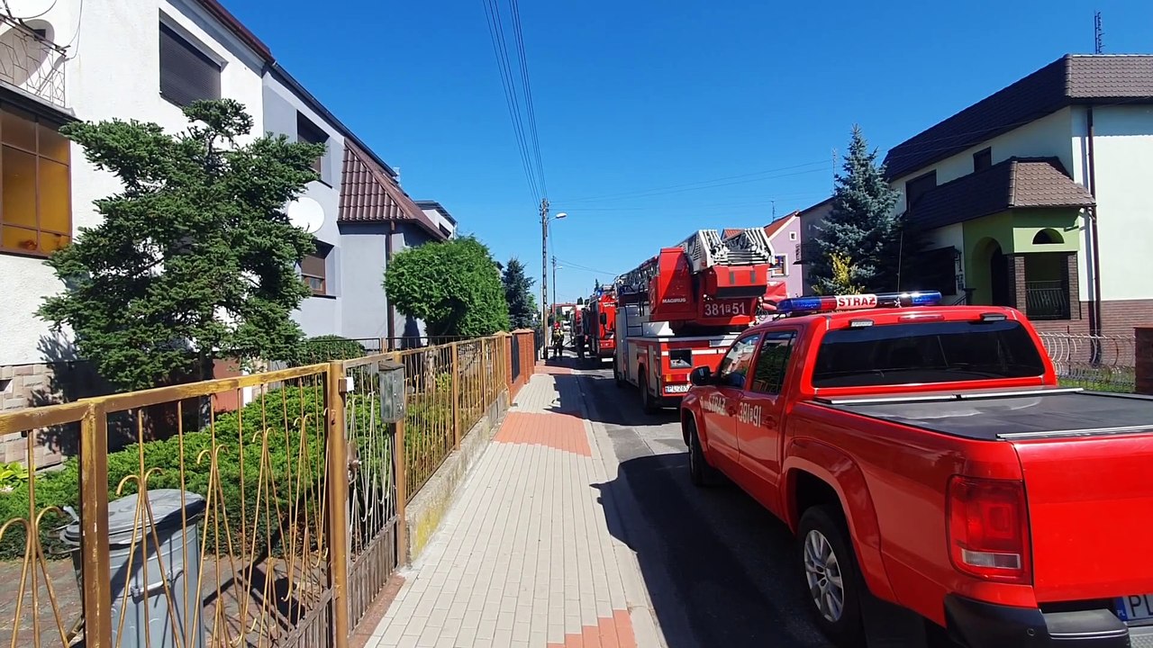 Pożar na ulicy Reja w Lesznie