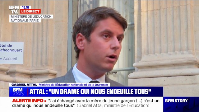 Suicide d'un adolescent de 15 ans à Poissy: Il était fait état de brimades et d'injures répétées de la part de plusieurs élèves , indique Gabriel Attal