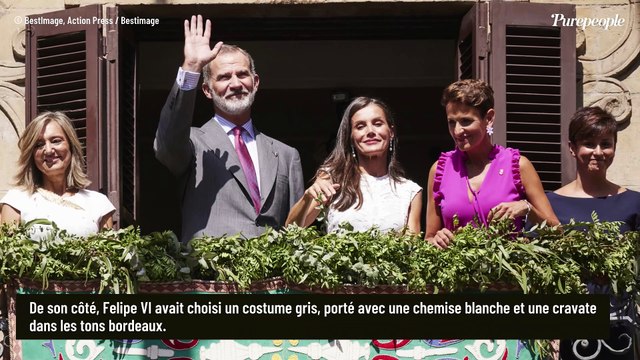 Letizia d'Espagne sublime en dentelle blanche au bras de Felipe