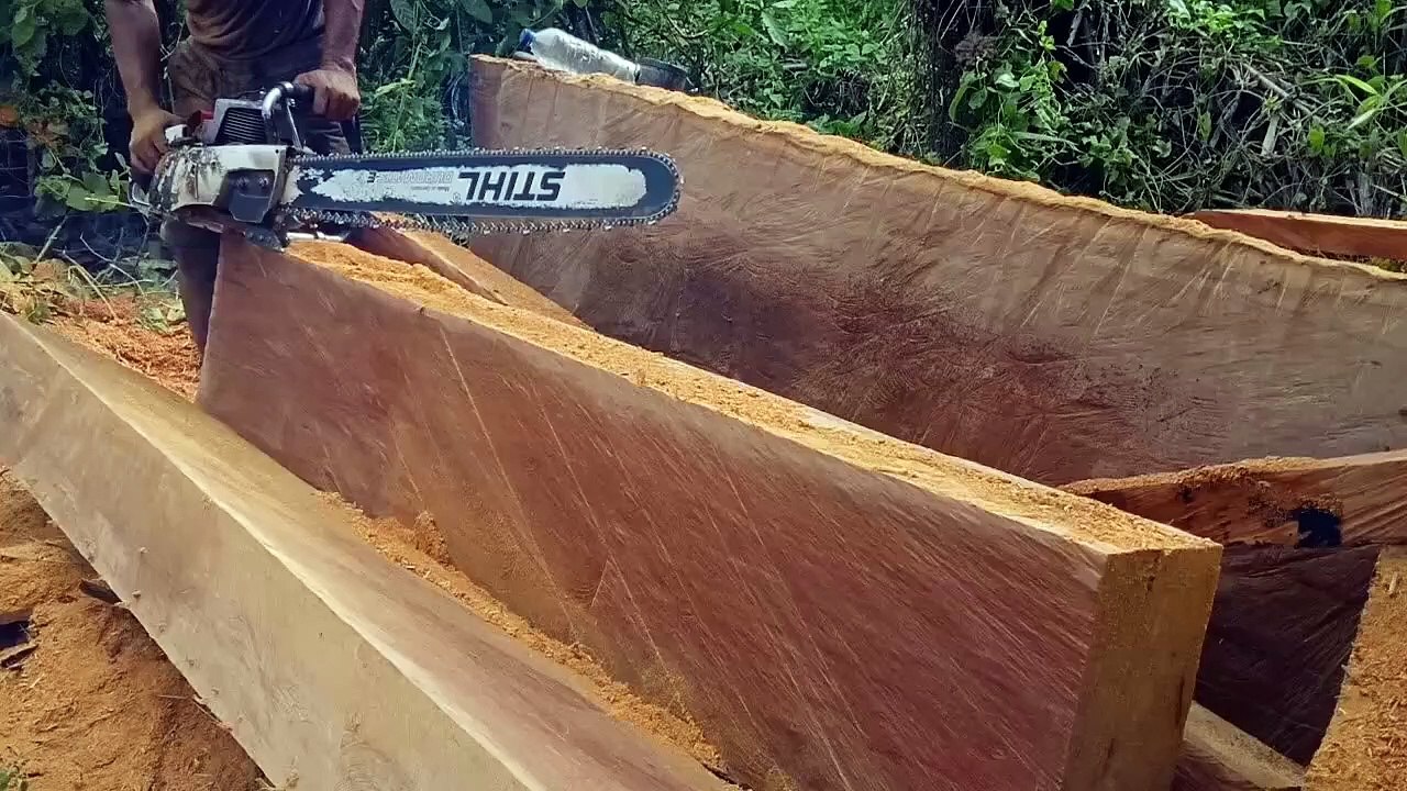 Super special Ironwood sawmill process. STIHL MS 070 chainsaw