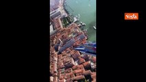 Frecce Tricolori, ecco il sorvolo di Venezia dal punto di vista del pilota