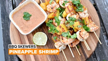 Did someone say BBQ? Pineapple shrimp skewers
