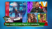 Luis Miguel recibe sostén de fan en el escenario