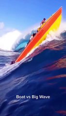 Thrilling Battle: Boat Confronts Gigantic Wave - Who Will Prevail? #naturewonders