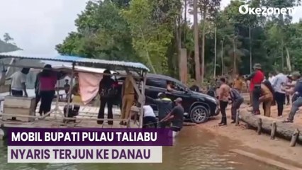 Detik-Detik Mobil Bupati Pulau Taliabu Nyaris Terjun ke Danau