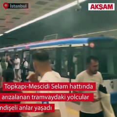 Bir İETT klasiği... İstanbul'da tramvay arızası yolcuları panikletti