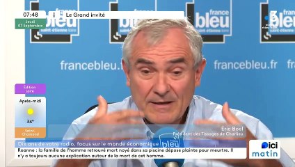 Eric Boel, invité de France Bleu Saint-Etienne Loire : une filière textile 100% française, du recyclage à la confection