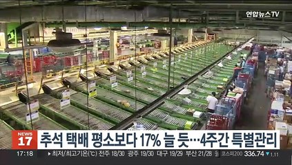 추석 택배 물량 평소보다 17% 늘 듯…4주간 특별관리