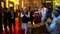 PM Modi receives an enthusiastic welcome from the members of the Indian community in Indonesia