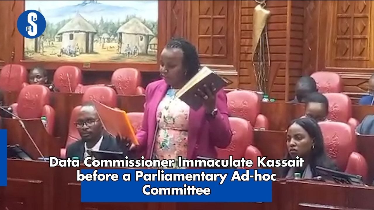Data Commissioner Immaculate Kassait before a Parliamentary Ad-hoc Committee