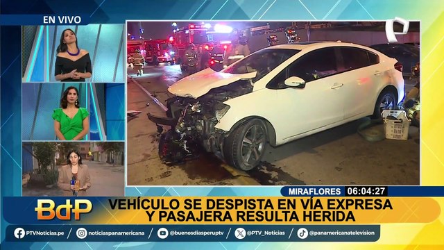 Accidente en Miraflores: vehículo se despista en la vía Expresa y deja un herido