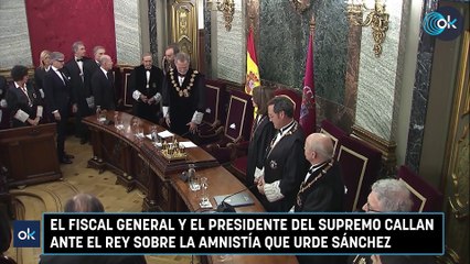 El fiscal general y el presidente del Supremo callan ante el Rey sobre la amnistía que urde Sánchez