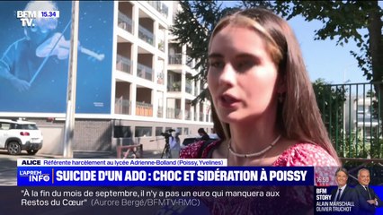 "Les gens sont choqués": la référente harcèlement au lycée Adrienne- Bolland de Poissy témoigne après le suicide d'un adolescent de 15 ans