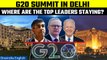 G20 Summit Delhi: Joe Biden to Rishi Sunak, here’s where the top leaders will stay | Oneindia News