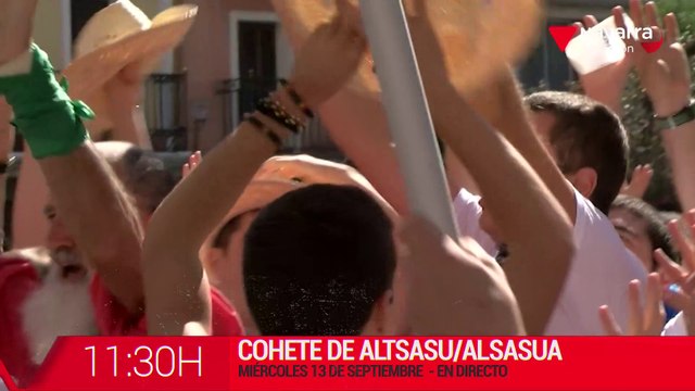 El cohete de fiestas de Alsasua, jueves 14 de septiembre, en Navarra Televisión