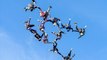 Group of 12 Female Skydivers Set New British Record for Largest Upside Down Formation Jump