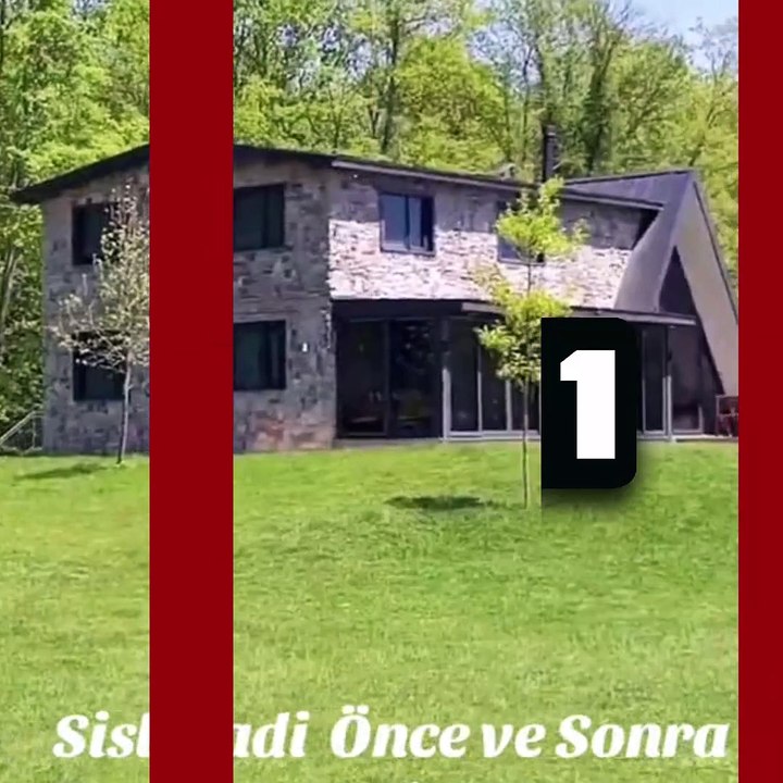 Bungalov bölgesinin sel felaketinden önceki ve sonraki hali