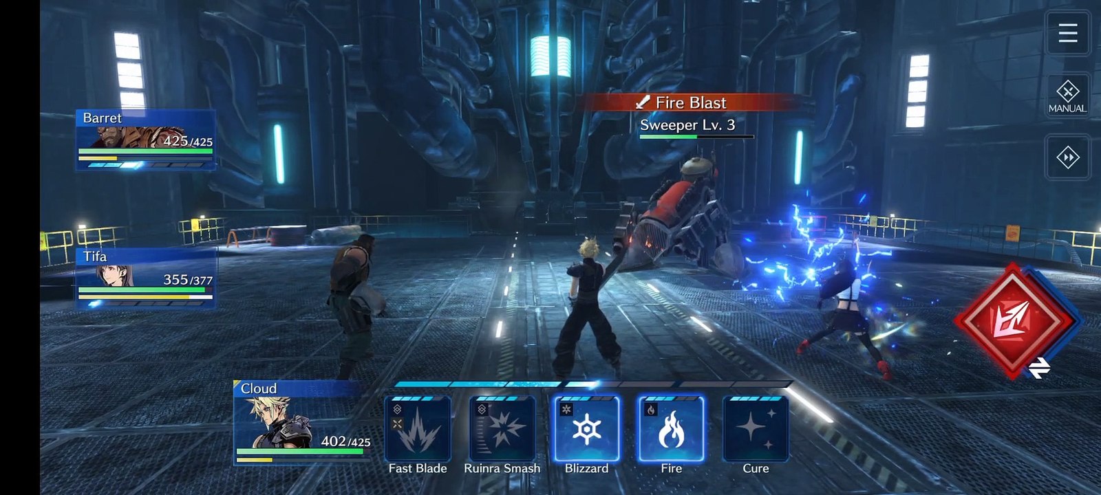 Sección del reactor Mako de Final Fantasy VII Ever Crisis