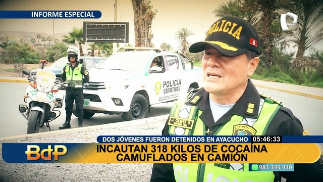 Incautan 138 kilos de cocaína camuflados en un camión en Ayacucho