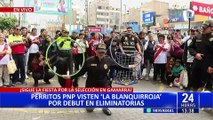 Policías y comerciantes de Gamarra arman la fiesta por la “blanquirroja”