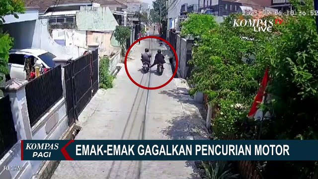 Detik-Detik Emak-Emak Berhasil Gagalkan Aksi Pencurian Motor di Jakarta Utara