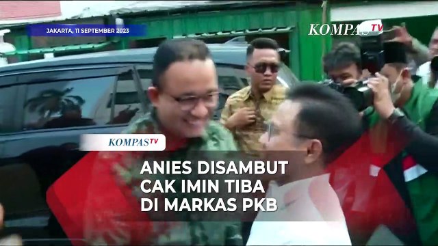 Anies Baswedan Disambut Cak Imin Tiba di Markas PKB