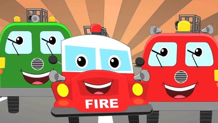 Fire Truck Song, Car Cartoon Videos For Children - Nursery Car Rhymes