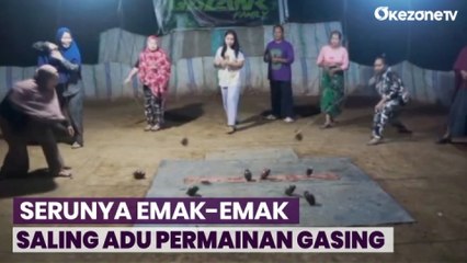 Intip Serunya Emak-emak Saling Adu Keterampilan Bermain Gasing