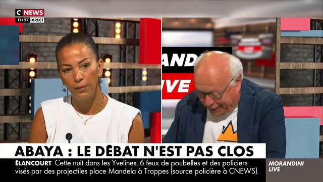 Gros accrochage à propos de l'abaya dans Morandini Live ce matin sur CNews : Vous avez le même discours que les islamistes - Regardez