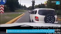 Robaron un auto y desataron una persecución con final de película