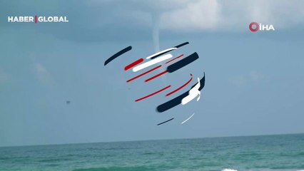 Sinop'ta denizde gök gürültülü yağışın ardından hortum meydana geldi