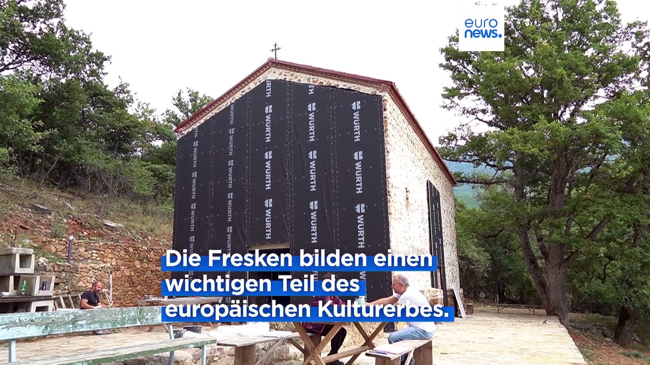 Fresken in der Georgskirche am Prespasee werden restauriert