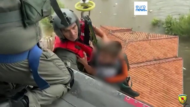 Evacuation orders for areas in central Greece as a river bursts its banks and floodwaters rise