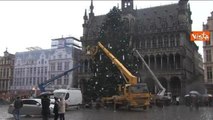 Bruxelles, allerta non ferma preparativi albero di Natale e turisti alla Grand Place