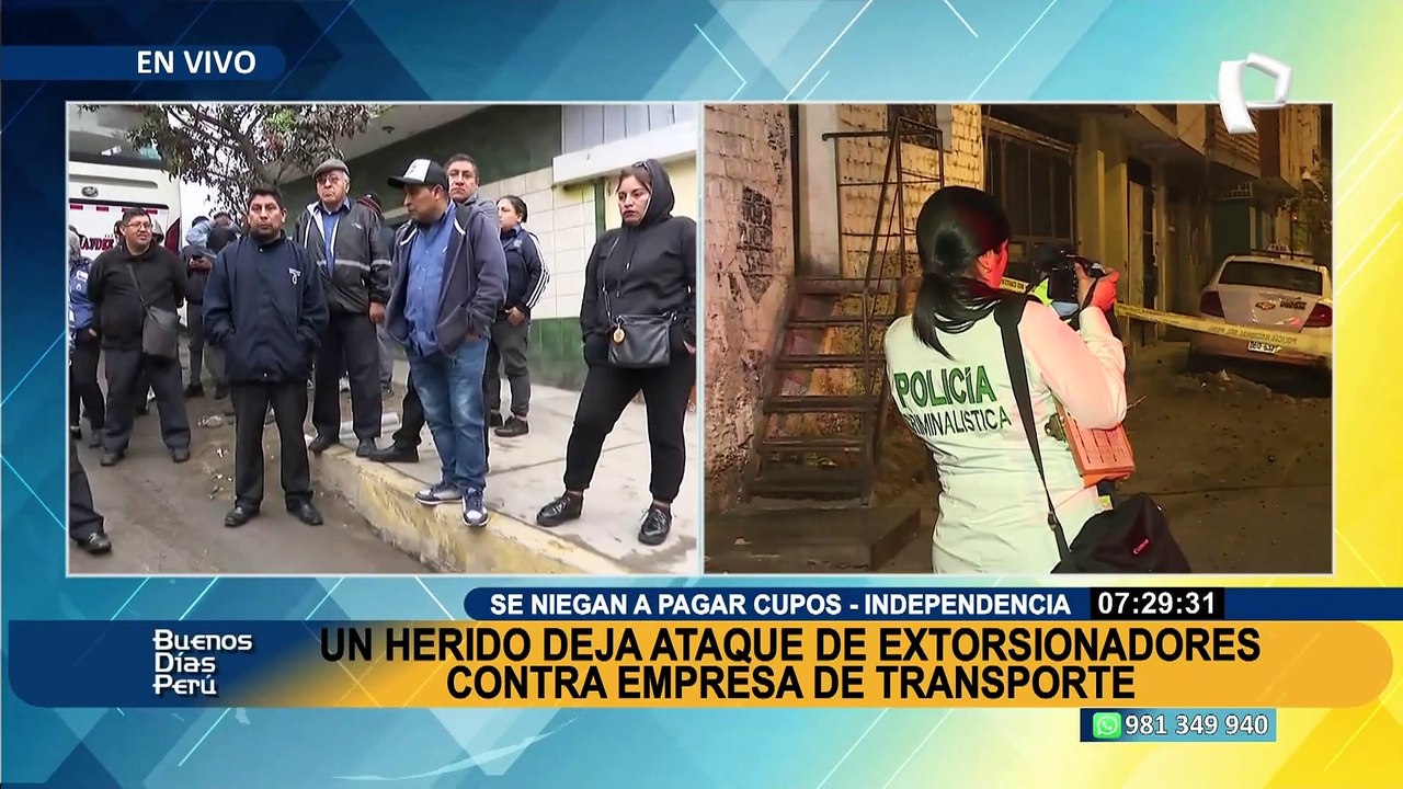 Un herido deja ataque de extorsionadores contra empresa de transportes en Independencia