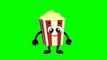 Animated Popcorn Stock footage Green screen