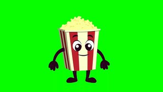 Animated Popcorn Stock footage Green screen