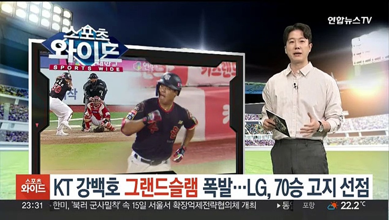 KT 강백호, 그랜드슬램 폭발…LG, 70승 고지 선점